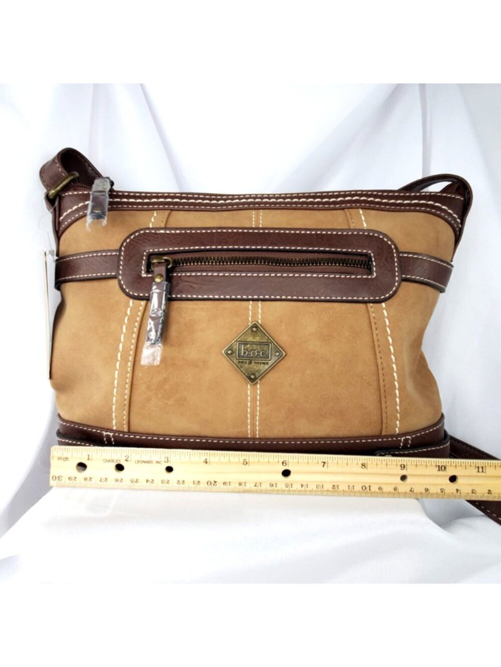 B.O.C. Saddle Brown‎ & Chocolate Crossbody Bag With Adjustable Strap NWT - Picture 8 of 10